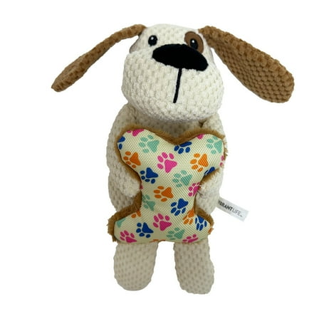 Vibrant Life Tough Buddy Dog with Bone Dog Toy, Chew Level 4