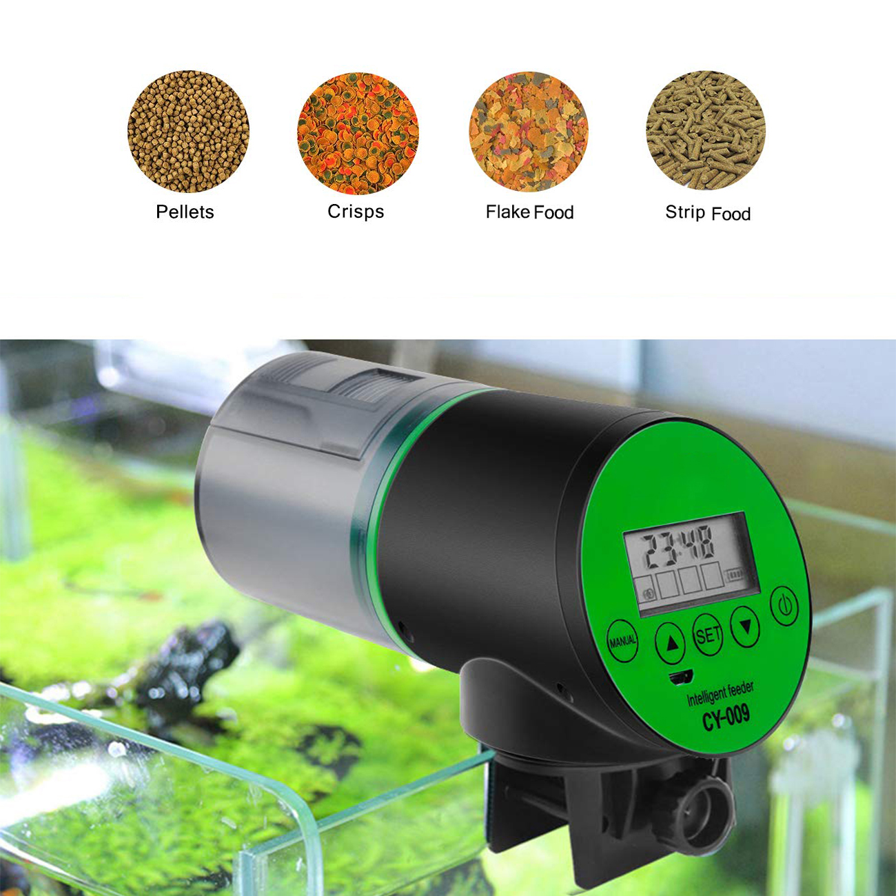 Reactionnx Automatic Fish Feeder, MoistureProof Electric Auto Fish