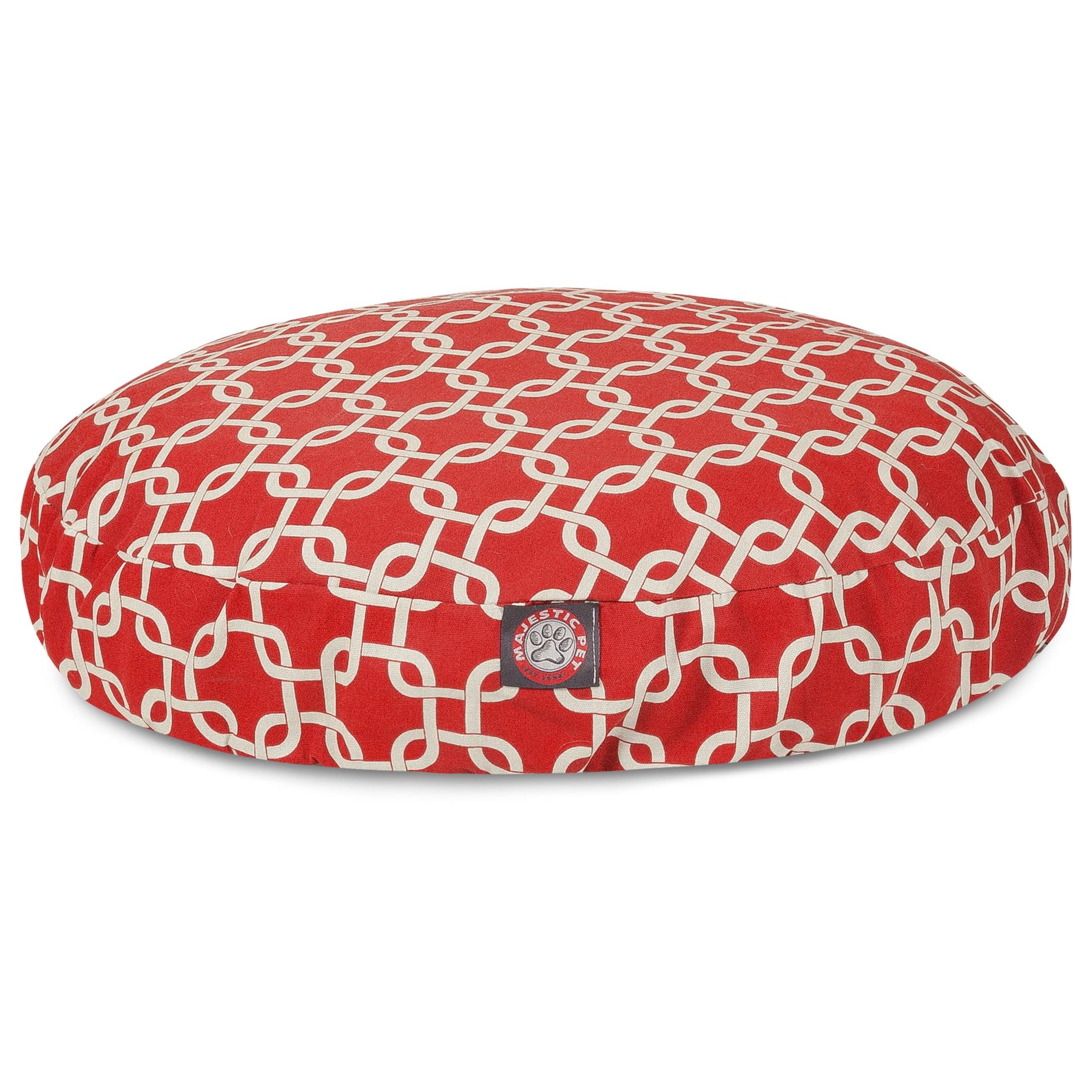 Majestic Pet | Links Round Pet Bed For Dogs, Removable Cover, Red, Large