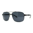 thumbnail image 2 of Air Force Luxury Classy Rectangular Officer Pilots Metal Sunglasses Gunmetal Black, 2 of 4