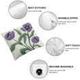 thumbnail image 4 of CMMY Throw Pillow Covers Pack of 2 Purple Tulip Flower Pillowcases Spring Pillow Covers for Couch Canvas Cushion Cover Square Farmhouse Floral Decor Pillow Case, 4 of 6
