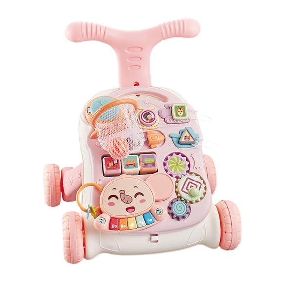 Andadores de empuje para bebés Juguete para caminar que aprende a caminar Práctico Educativo Temprano Rosa