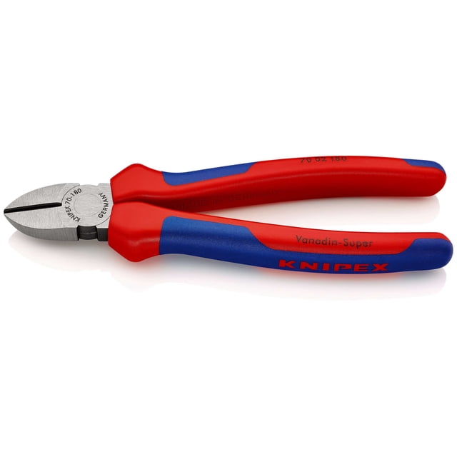 KNIPEX 70 02 180 SB Pinzas de corte diagonal Con fundas en dos componentes acabado pavonado 180 mm