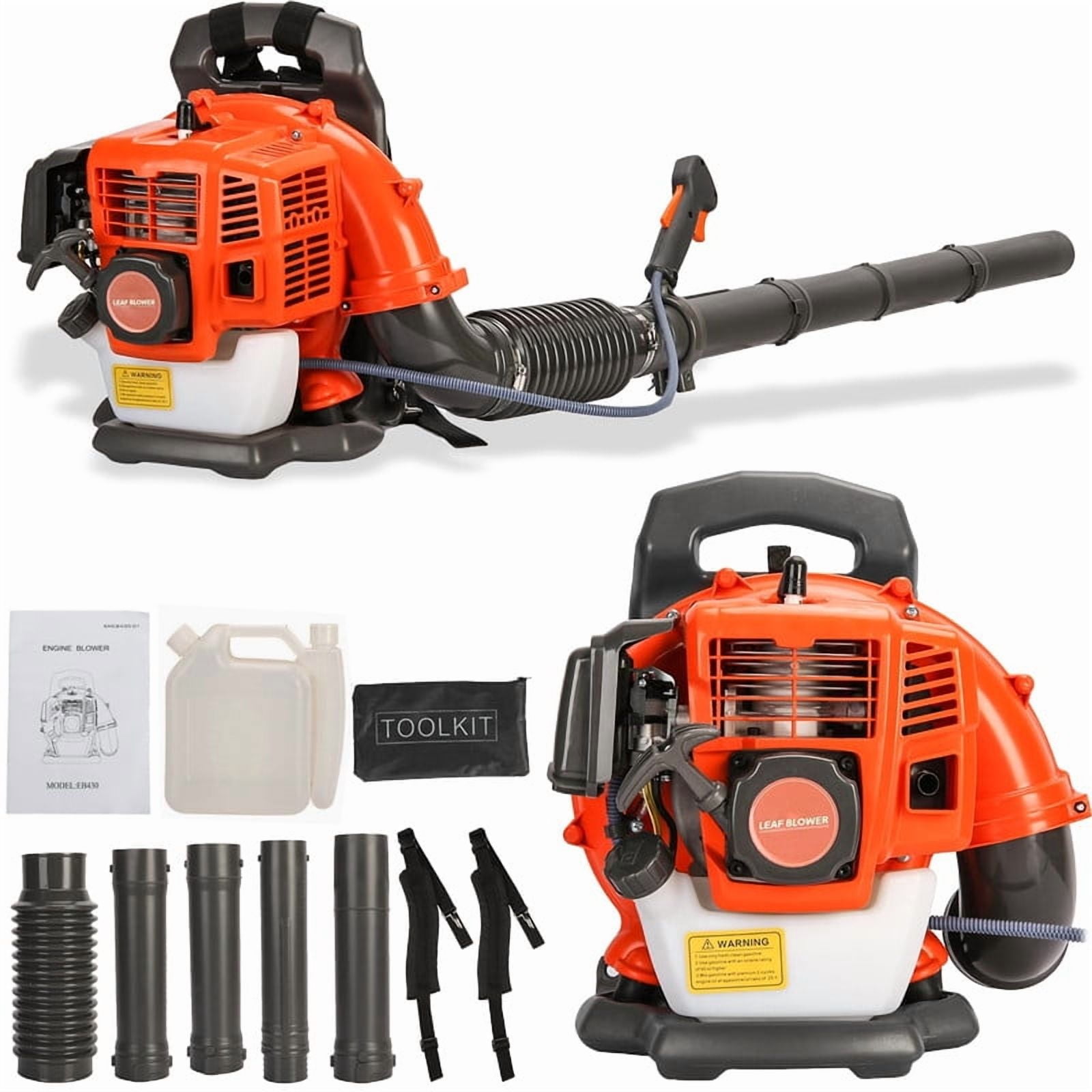 52CC 2-Cycle Backpack Leaf Blower Gas Powered, 550CFM 200MPH Powerful Wind, Cruise Control, High-Efficient Commercial Gas Leaf Blower for Yard Lawn Care, Debris Dust & Leaf Cleaning