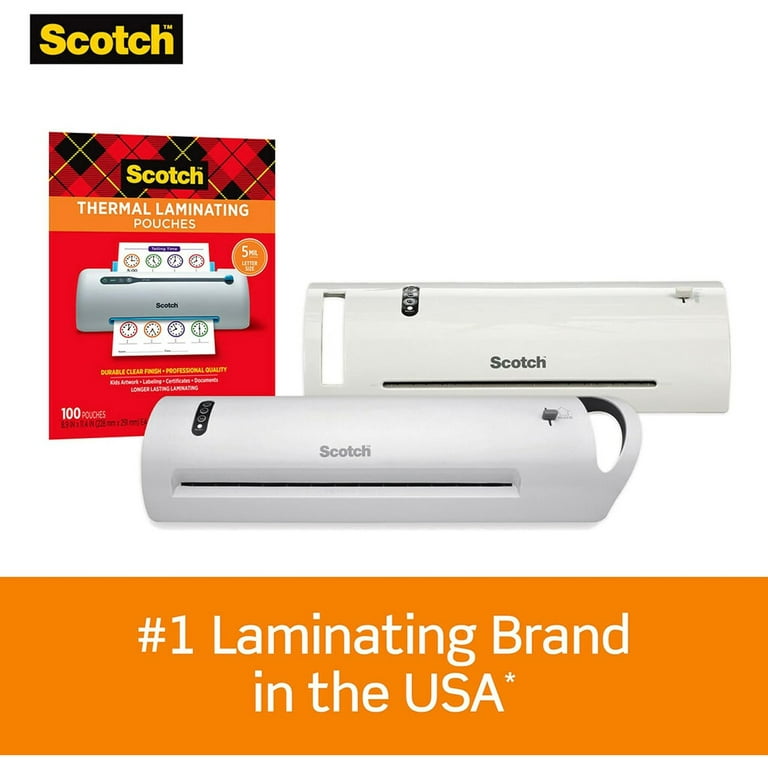 Scotch Thermal Laminating Pouches, 100 Count, 8.5in x 11in Letter Size Sheets, 3 Mil Thick, Clear