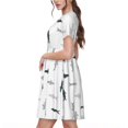 thumbnail image 2 of Rocae Party Shark Cute for Dresses Summer Casual Ruffle Short Sleeve Cute Crew Neck Flowy Dress with Pockets, 2 of 6