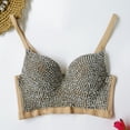 thumbnail image 1 of Chaqueta de cuentas para mujer con tirantes de espina de pescado y diamantes para danza del vientre, para uso exterior, modelado del cuerpo, pecho, actuación en el escenario, sexy, ombligo, 1 of 6