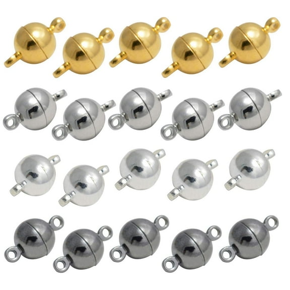 MOAMUN 20sets Brass Magnetic Clasps for Jewelry Magnet Clasps Necklace,  Magnetic Clasp Converter Magnets for Necklace(8mm)