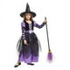 thumbnail image 5 of Disfraces de fiesta de Halloween, vestido de bruja morado para niñas, malla de manga larga, ropa de bruja de carnaval, vestido de cosplay, sombrero, traje de escoba, 5 of 5