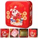 thumbnail image 3 of KAKOWELY Caja de embalaje de hierro con diseño de conejo, caja para dulces, caja para guardar galletas de Año Nuevo chino, 3 of 4