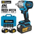 thumbnail image 2 of 1200NM Brushless Cordless Electric Impact Wrench 1/2 Inch High Torque Power Tool,2 Battery, 2 of 7