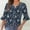 #Blue, variant on DPTALR George Women's 3/4-Length Sleeve V-Neck Casual Loose Fit Tunic Blouses,Blue,Size M