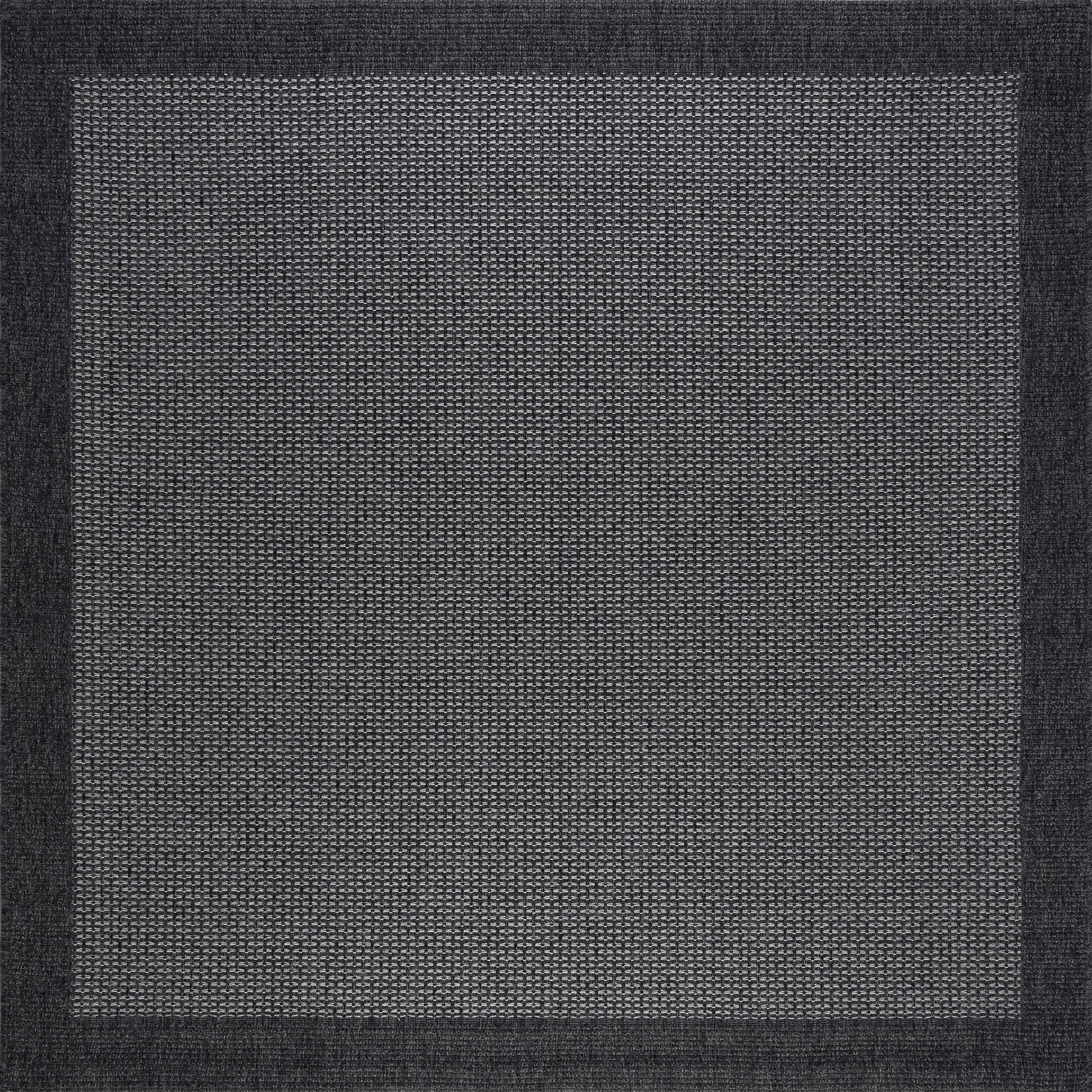 6ft Square Water Resistant, Indoor Outdoor Rugs for Patios, Front Door Entry, Entryway, Deck, Porch, Balcony | Outside Area Rug for Patio | Black, Solid | Size: 5'1'' Square