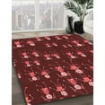thumbnail image 3 of Ahgly Company Machine Washable Indoor Round Transitional Grapefruit Red Area Rugs, 6' Round, 3 of 7