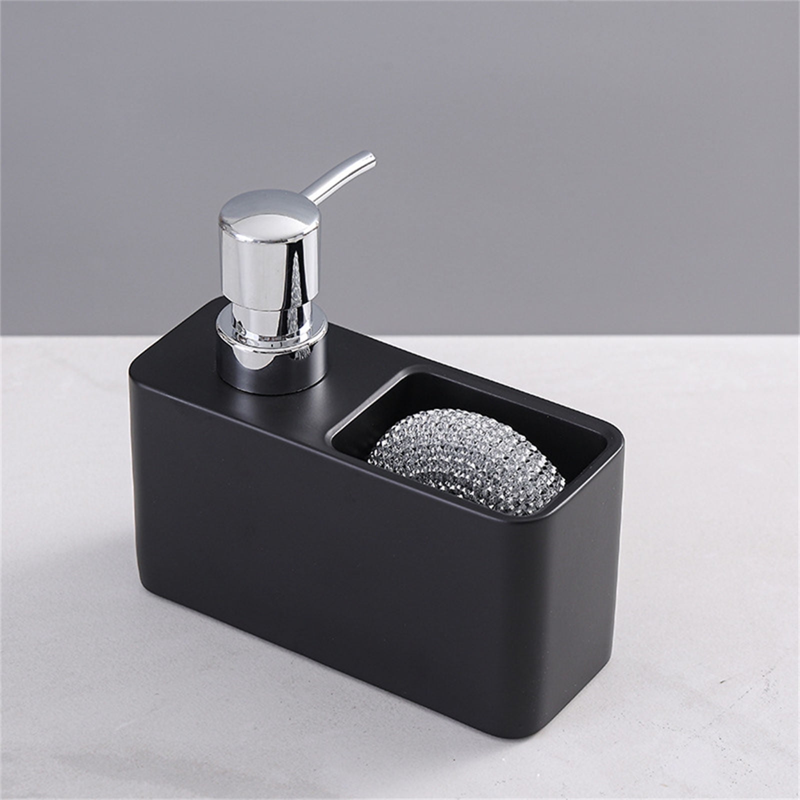 Kitchen Dish Soap Dispenser with Sponge Holder,2in1 Countertop Dishwashing Soap Pumps Dispenser Set for Kitchen Sink