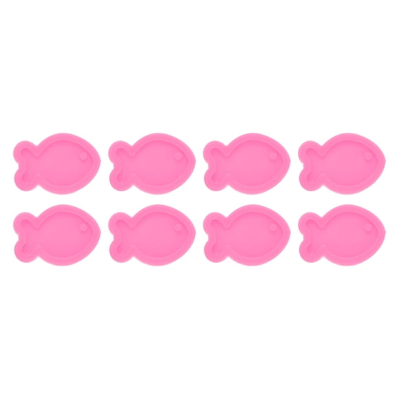 Uxcell 8 Pcs Moldes de Resina de Pescado de Silicona para Colgantes de Llaveros, Rosa