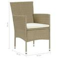 thumbnail image 2 of vidaXL 7 Piece Garden Dining Set with Cushions Poly Rattan Beige, 2 of 8