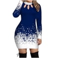 thumbnail image 4 of Vestido HUOGUO navideño con estampado de nieve maxi casual para mujer, 4 of 5