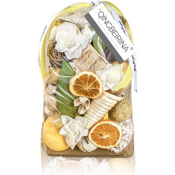 Spring Potpourri Bags,Lemon/Citrus/Thyme Potpourris Bowl Filler,Yellow Decorative Pot pourri Dried Flowers,Home Fragrance Sachet, Vase Fillers(20 oz)