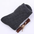 thumbnail image 4 of HEVIRGO 1 Pair Mid-Tube Ribbed Cuffs High Elastic Fleece Lining Unisex Socks Faux Wool Knitted Solid Color Warm Crew Socks, 4 of 8