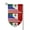 Fillet, variant on America-Mexican Flag Garden Flag Vertical Double Sided Yard Outdoor Decoration 12.5 x 18 Inch Square