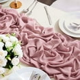 thumbnail image 3 of Dusty Rose Chiffon Table Runner 10Ft Wedding Table Runner 29x120 Inches Sheer Romantic Tulle Table Runner for Wedding Decor Birthday Party Bridal Shower Baby Shower Cake Table Decoration, 3 of 7