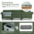 thumbnail image 5 of Costway L-shaped Modern Modular Sectional Sofa w/ Reversible Chaise & 2 USB Ports Green, 5 of 10