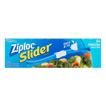 Ziploc Slider Freezer Bags, Gallon, 24 Ct