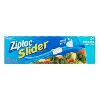 (2 pack) Ziploc Slider Freezer Bags, Gallon, 24 Ct