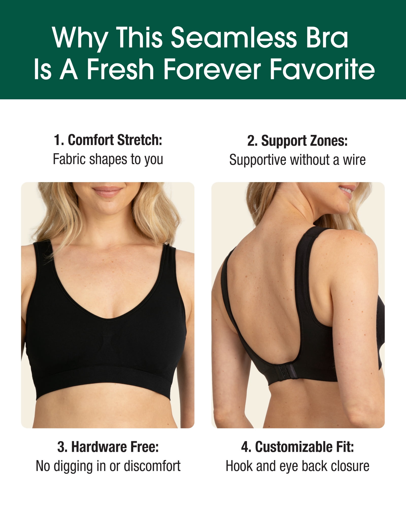 Fruit of the Loom Women's 2-Pack Wireless Seamless Bra