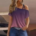 thumbnail image 2 of WREESH 2025 Fashion Tops Women's Casual Short Sleeve Off-The-Shoulder Top Blouse T-Shirt, 2 of 5