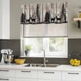 thumbnail image 4 of 2 Pack Valances for Window, Deer Silhouettes Short Curtains for Kitchen Bedroom Living Room, Trees Wooden Retro Art Farmhouse Rod Pocket Small Window Treatment Valance Drapes 42 x 18 Inch, 4 of 8