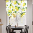 thumbnail image 3 of Yellow Lemon Tie Up Curtains 45 Inches Long, Kitchen Window Curtains Over Sink, Summer Botanical Watercolor Pastoral Small Window Curtains Shade Balloon Curtains Valances for Bedroom/Cafe 34"x45", 3 of 8