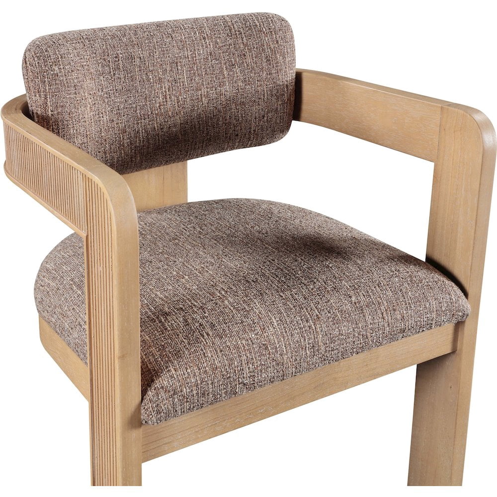 Meridian Furniture Sacha Brown Linen Textured Fabric Dining Chair (Set of 2)