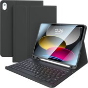 iPad 11th10th Generation Case with Keyboard (10.9", 2022) Smart Keyboard Folio Cover with Pencil Holder Detachable Wireless Bluetooth Keyboard Case Auto Wake/Sleep for iPad 10th Gen (Black)