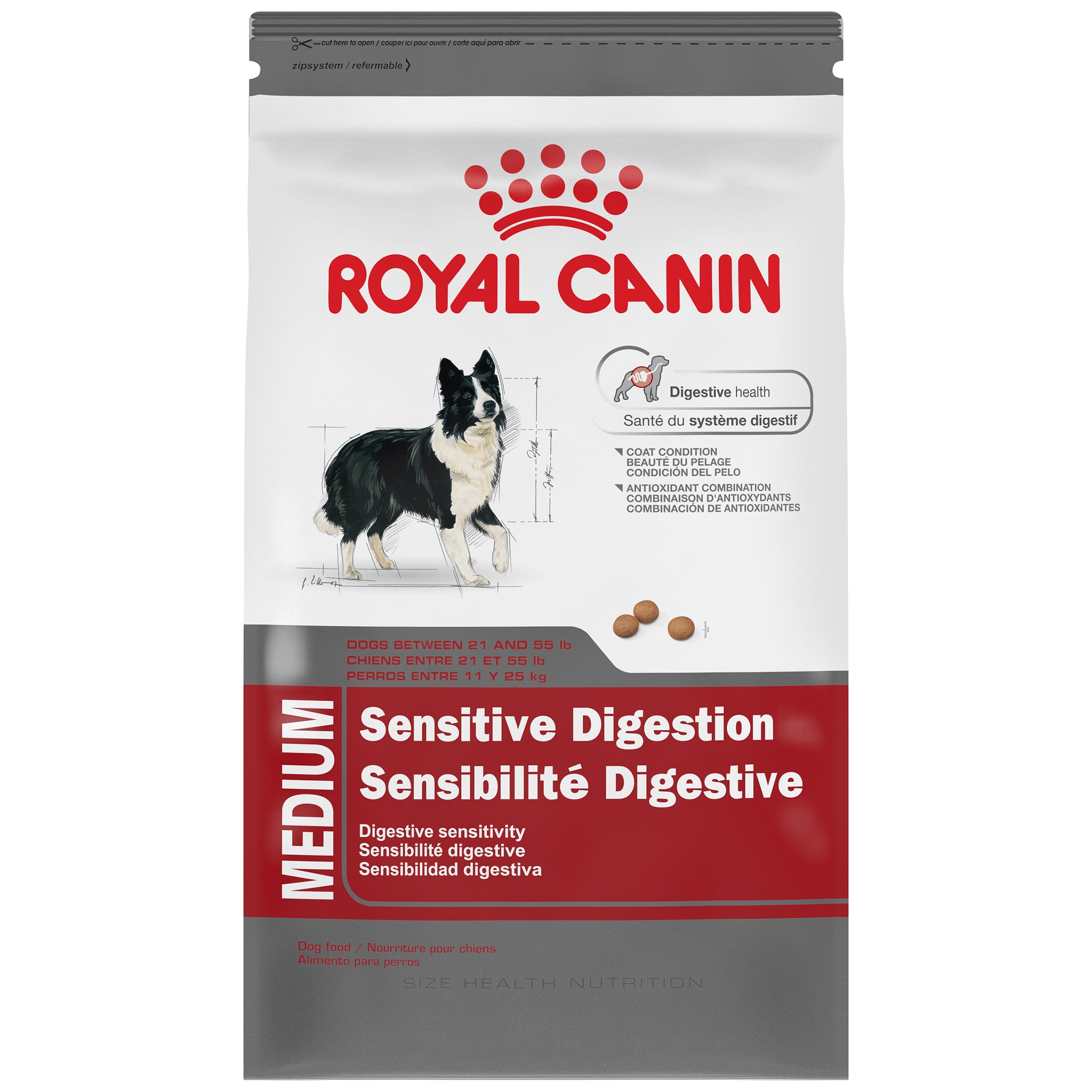 het ergste Jumping jack Winkelier Royal Canin Medium Sensitive Digestion Dry Dog Food, 17-lb bag - Walmart.com