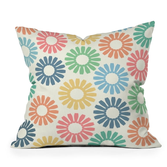 Society6 Colorful Daisy Pattern by Sheila Wenzel-Ganny Throw Pillow