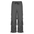 thumbnail image 4 of ZHYou Womens Oversized Baggy Cargo Pants,High Waist,Drawstring Elastic Waistband,Loose Fit Streetwear Trousers,Dark Gray,Size L, 4 of 8