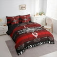 thumbnail image 3 of Feelyou Black Red Aztec Twin Bedding Sets 7pcs, Fashion Abstract Bedding Comforter Set, 3 of 8