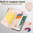 thumbnail image 5 of Allytechgroup Wallet Case for Apple iPhone SE 2022/2020,  Retro [1 Zipper Pocket + 6 Cards Slots] Hand Wrist Shoulder Strap Stand Shockproof iPhone SE 2022/2020 Cover Case for Girls Women, White, 5 of 10