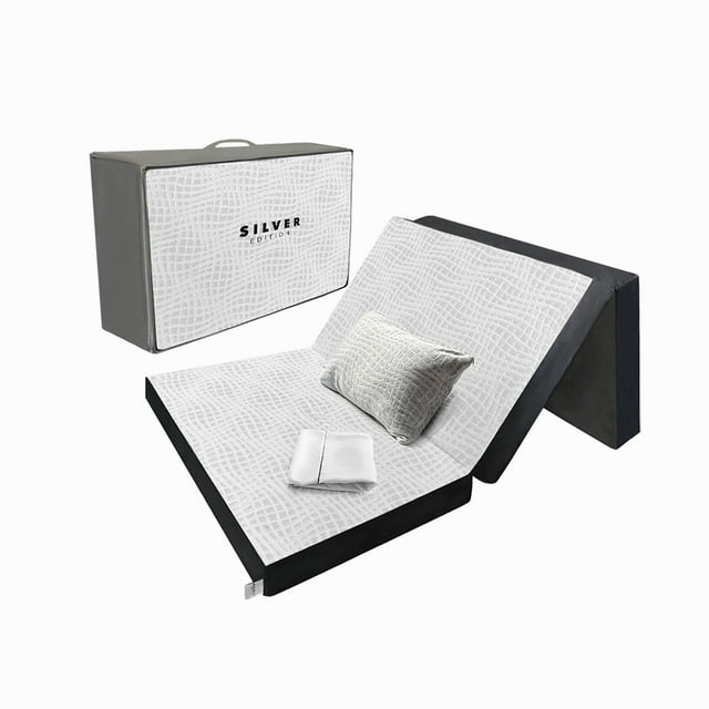 Colchón Individual Plegable Silver Edit + Sábanas + Almohada