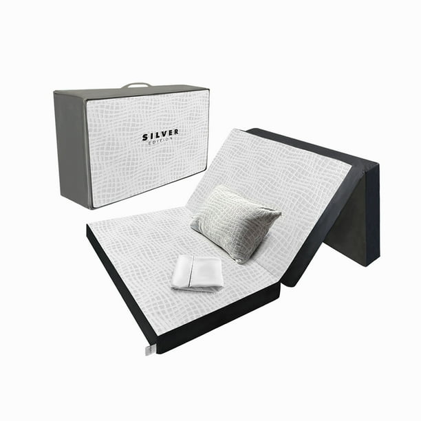 Colchón Individual Plegable Silver Edit + Sábanas + Almohada