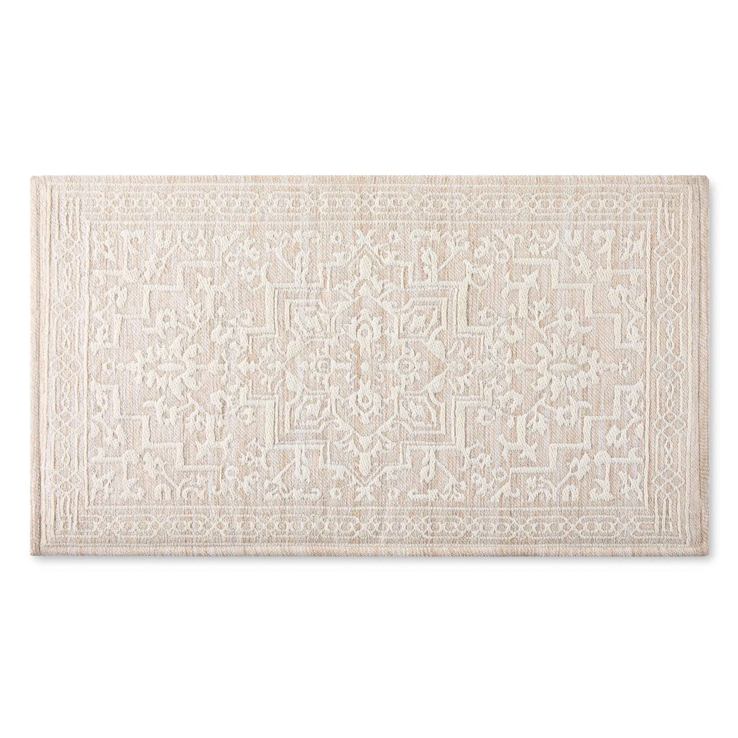 (4 pack) Better Homes & Gardens Darby Persian Chenille Kitchen Comfort Mat, Tan, 20”W x34”L