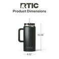 thumbnail image 5 of RTIC 64 oz Ceramic Lined Insulated Road Trip Tumbler, Leak-Resistant Lid, Black, 5 of 7