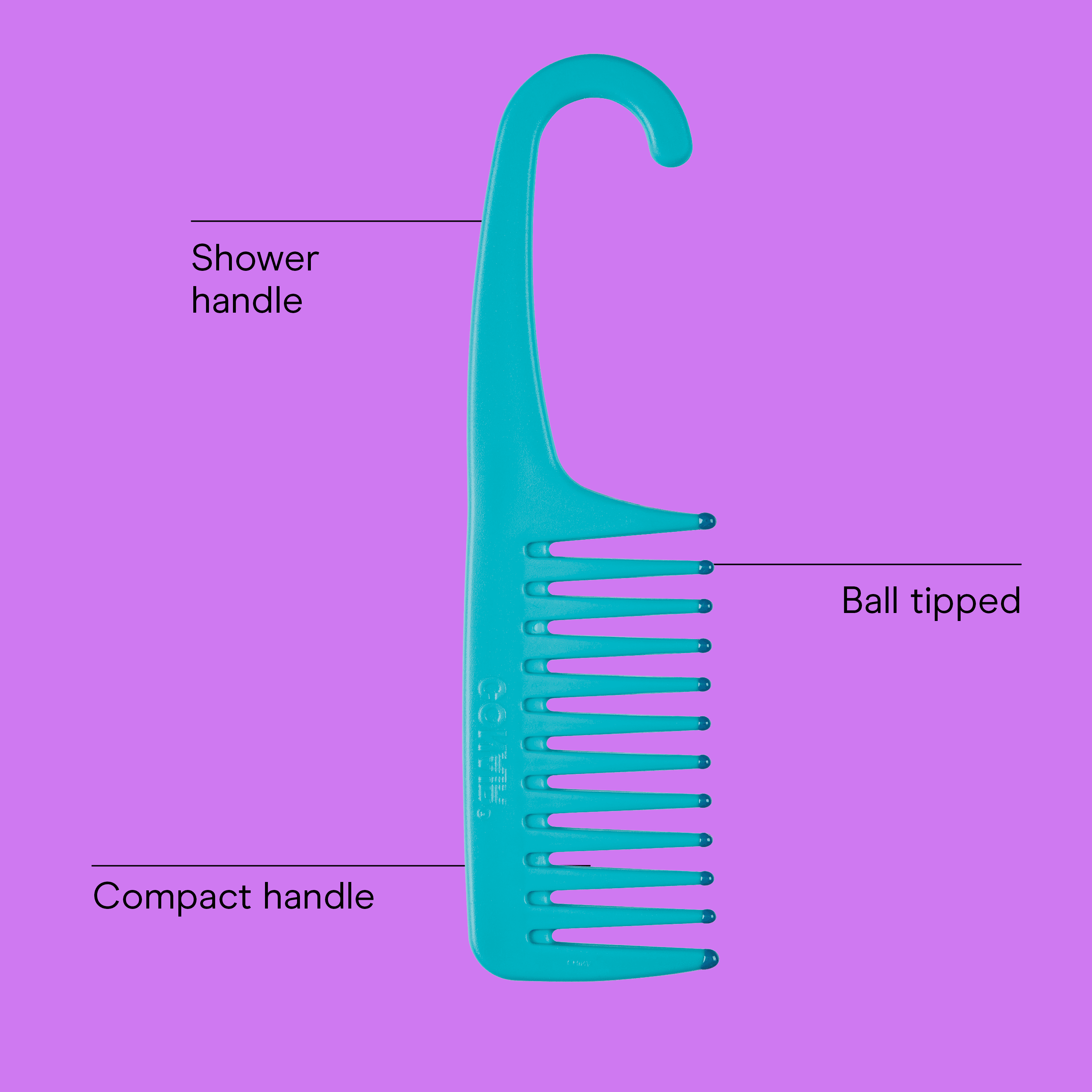 (3 pack) Conair Wide-Tooth Shower Comb with Hook Handle, Detangles & Distributes Conditioner