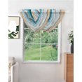 thumbnail image 2 of Waterfall Valances for Windows, Coastal Beach Kitchen Sheer Valance Curtains, Nautical Ocean Blue Beige Seaside Rod Pocket Elegant Swag Valances for Living Room Bedroom, 47.2"x38.5", 1 Panel, 2 of 8