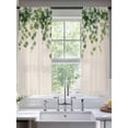 thumbnail image 2 of Retro Green Leaves Sheer Curtains 72 Inch Length 2 Panels Set, Spring Pastoral Botanical Plant Vines Voile Window Treatment Rod Pocket Curtains Sheers Drapes for Bedroom/Living Room/Kitchen 52"x72"x2, 2 of 7
