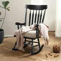 YKITRD Solid Wood Rocking Chair Patio Rocker Chair High Back for Indoor Outdoor Balcony