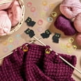 thumbnail image 5 of 1box Cat Grade Silicone Knitting Needle Stoppers Baking Painted Zinc Alloy Knitting Stitch Marker Rings Mixed color 1.45x0.1cm, 5 of 6