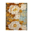 thumbnail image 3 of Golden Flowers Shower Curtains Elegant Floral Waterproof Bathroom Curtains with Hooks, Unique Vintage Gold Flowers Themed Bathroom Decor, 3 of 5